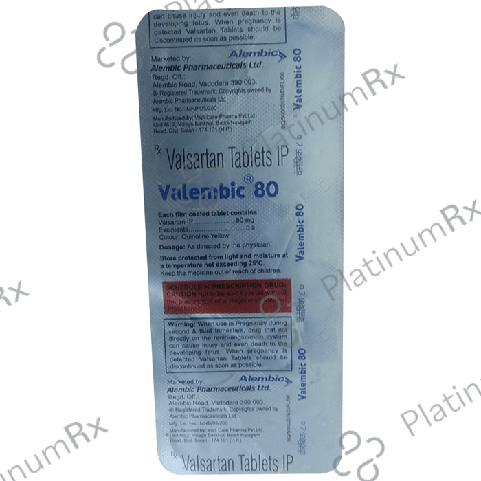 Valembic 80mg Tablet 10s
