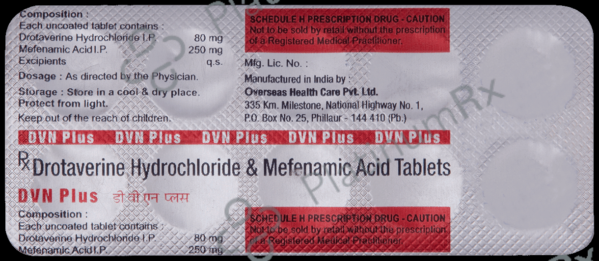 Dvn Plus 80/250mg Tablet 10s