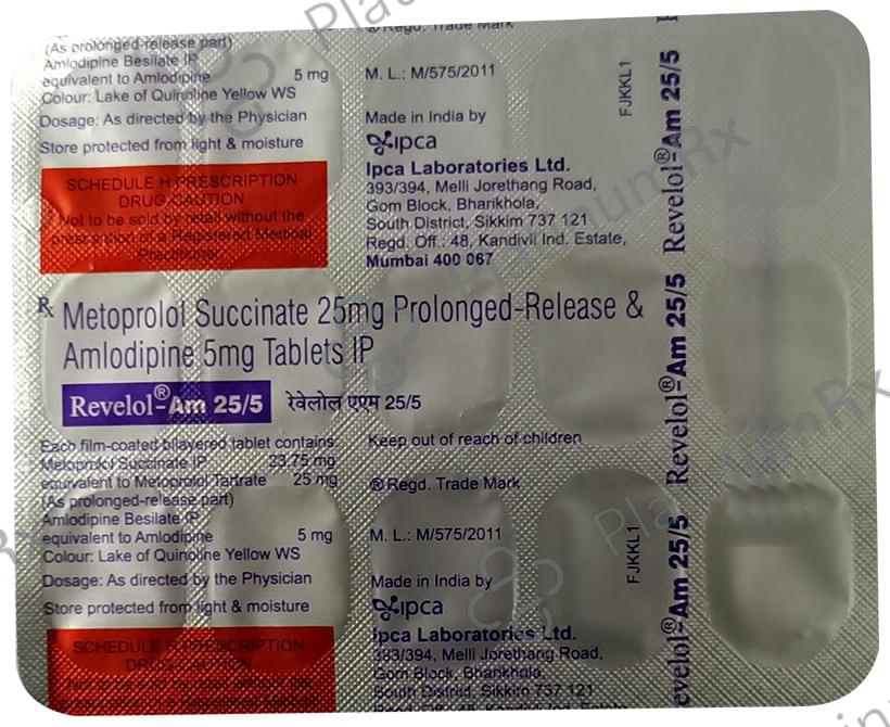 Revelol AM 25/5mg Tablet PR 15s