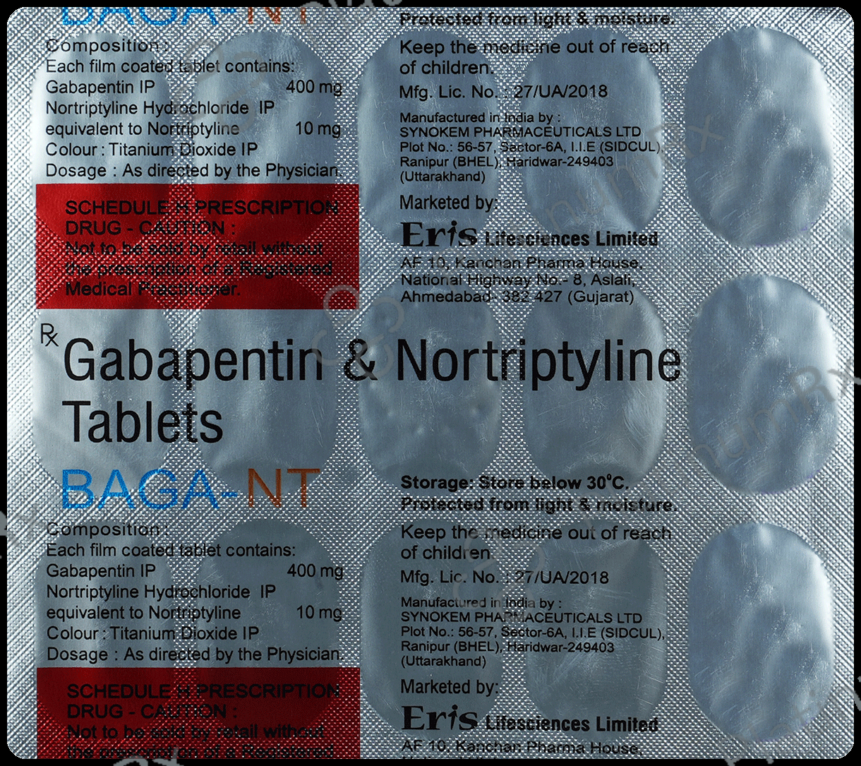 Baga NT 400/10mg Tablet 15s
