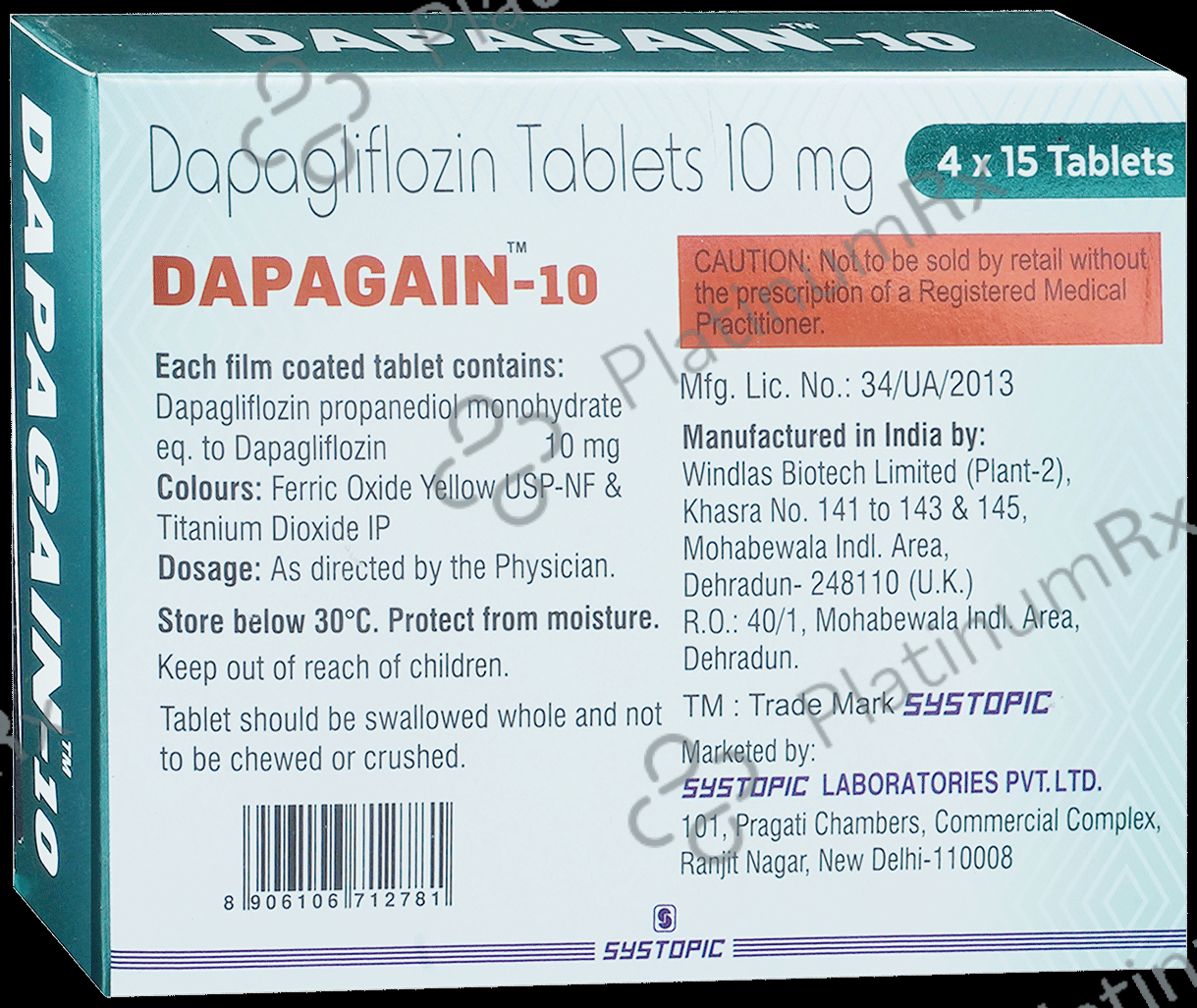 Dapagain 10mg Tablet 15s