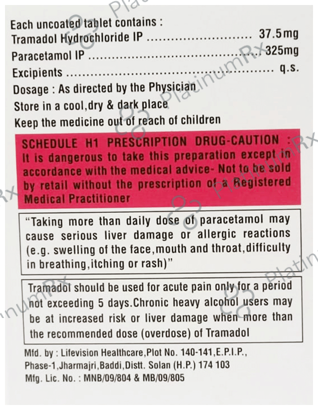 Tpmol 37.5mg/325mg Tablet
