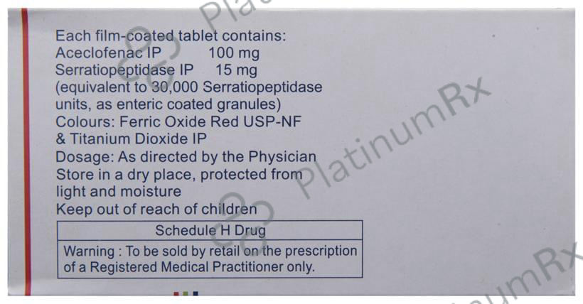 Zerodol S 100/15mg Tablet 10s