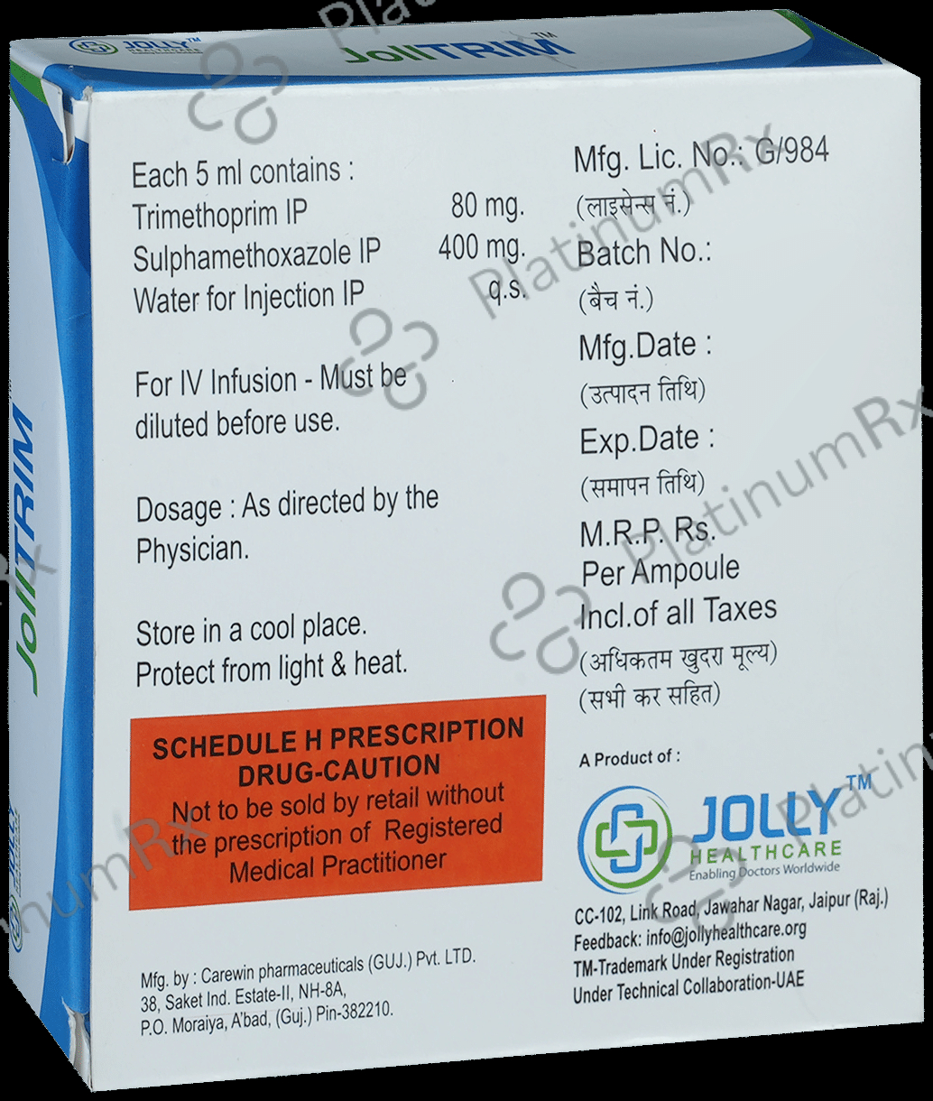 Jolltrim 400mg/80mg Injection