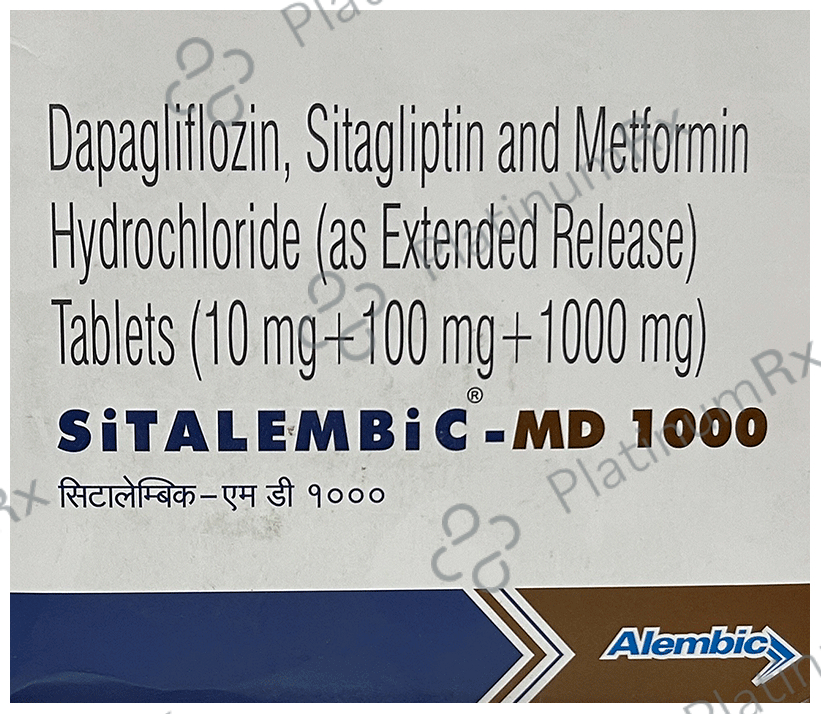 Sitalembic MD 10/1000/100mg Tablet 15s