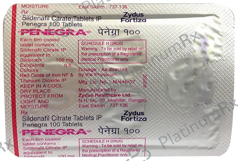 Penegra 100mg Tablet 4s