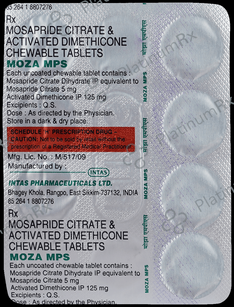 Moza MPS 125/5mg Chewable Tablet 10s