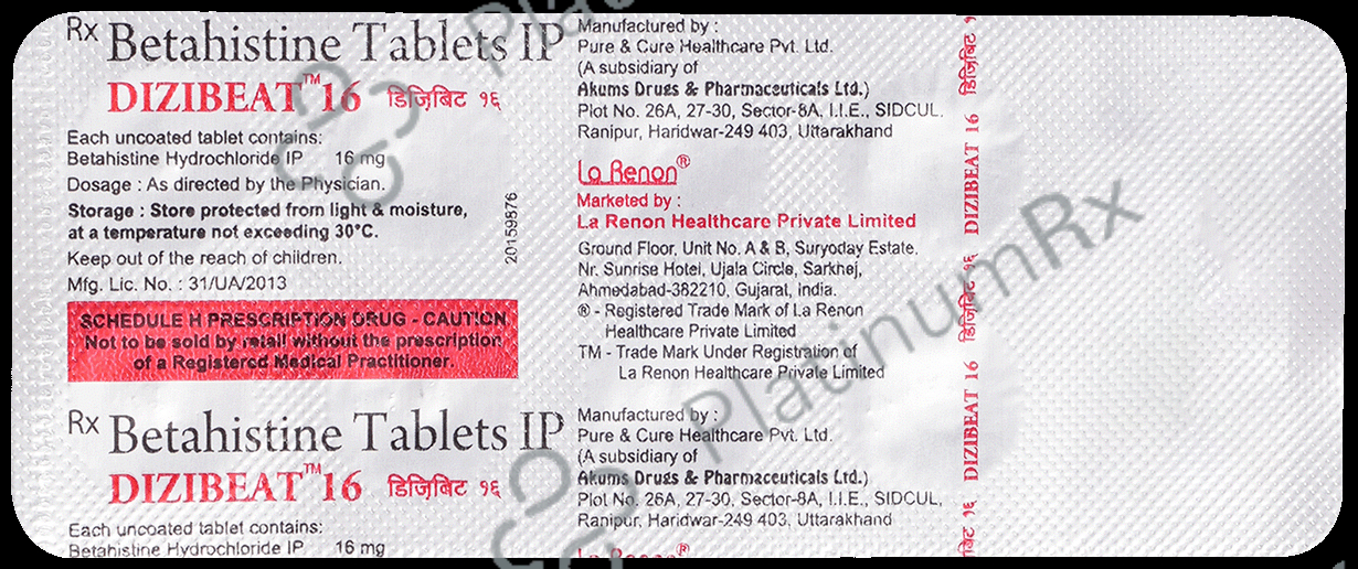 Dizibeat 16mg Tablet 10s