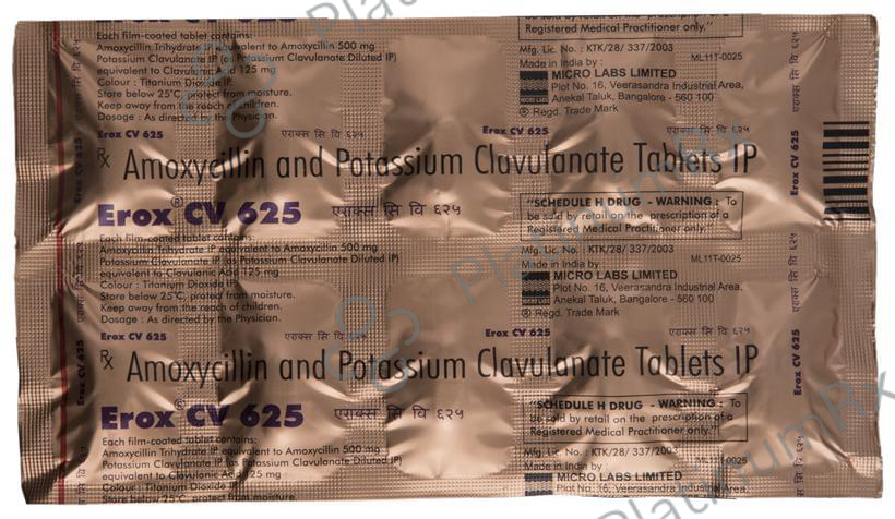 Erox CV 625mg Tablet 10s