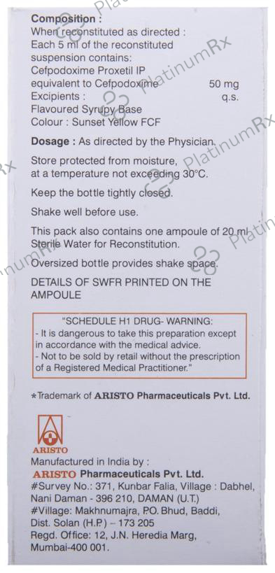 Monocef O 50mg Oral Suspension 30ml