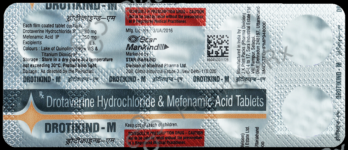Drotikind M 80/250mg Tablet 10s