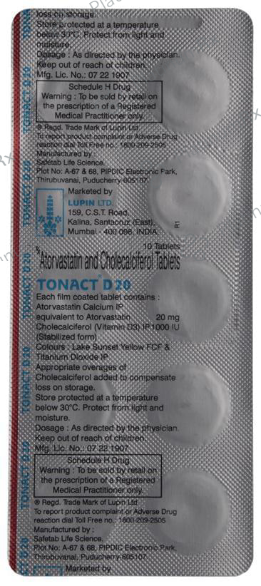 Tonact D 20 20/1000IU Tablet 10s
