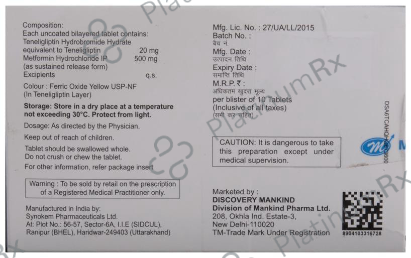 Dynaglipt M 500/20mg Tablet SR 10s