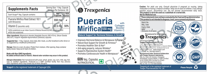 Trexgenics Pueraria Mirifica 550mg Veg Capsule