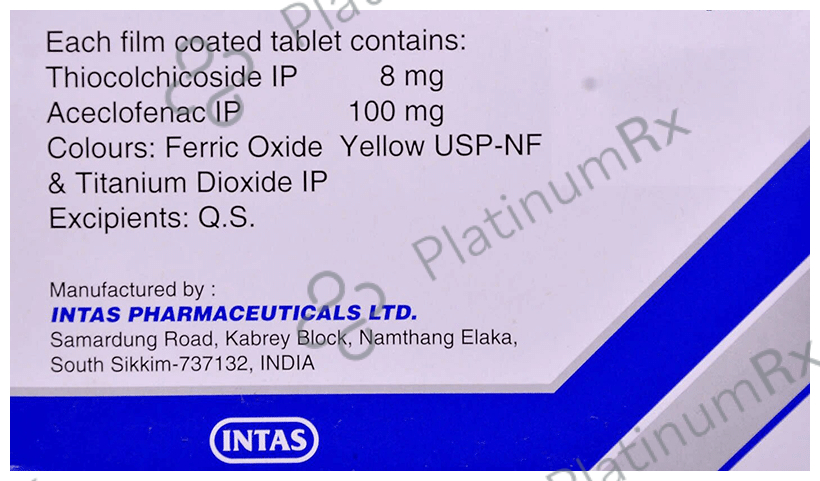 Hifenac TH8 100/8mg Tablet 10s