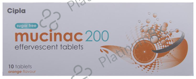 Mucinac 200mg Effervescent Tablet Sugar Free 10s