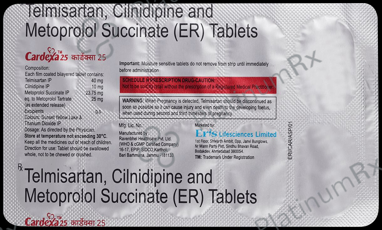 Cardexa 10/25/40mg Tablet ER 10s