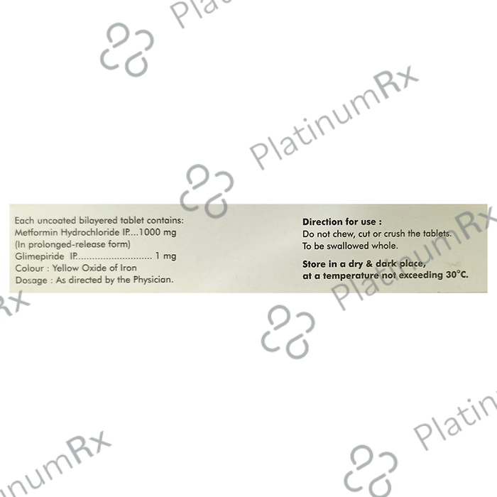 Diapride M1 Forte 1/1000mg Tablet PR 15s