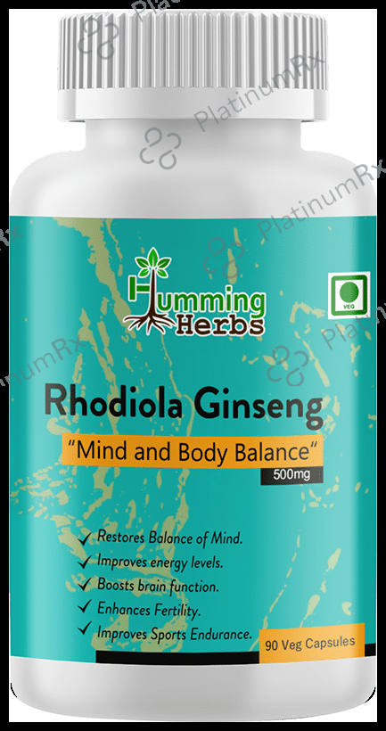 Humming Herbs Rhodiola Ginseng 500mg Veg Capsule