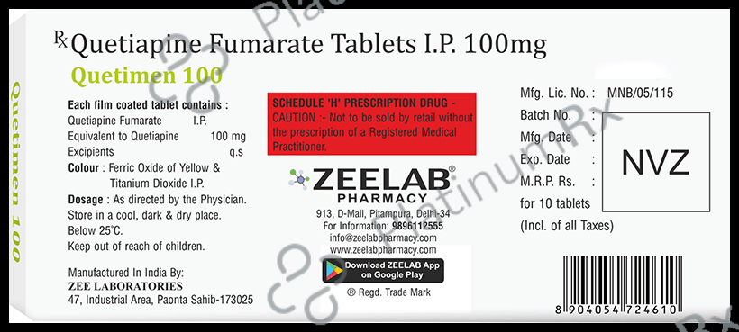 Quetimen 100mg Tablet