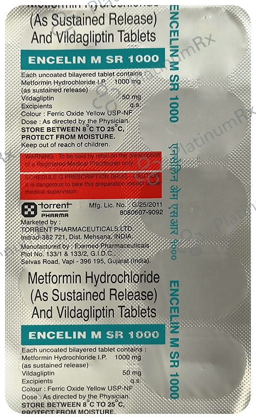 Encelin M SR 1000/50mg Tablet 10s