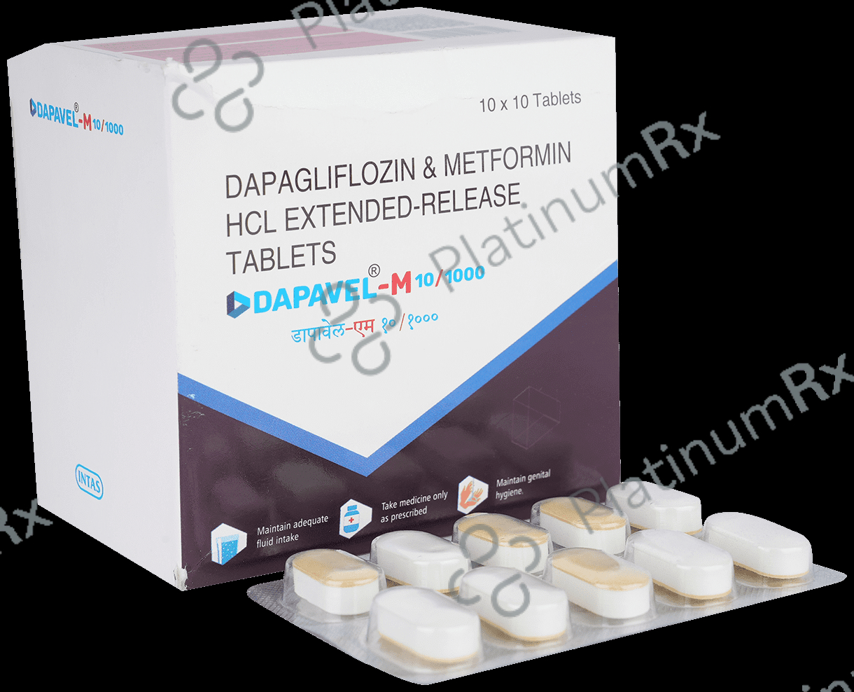 Dapavel M 10/1000mg Tablet ER 10s