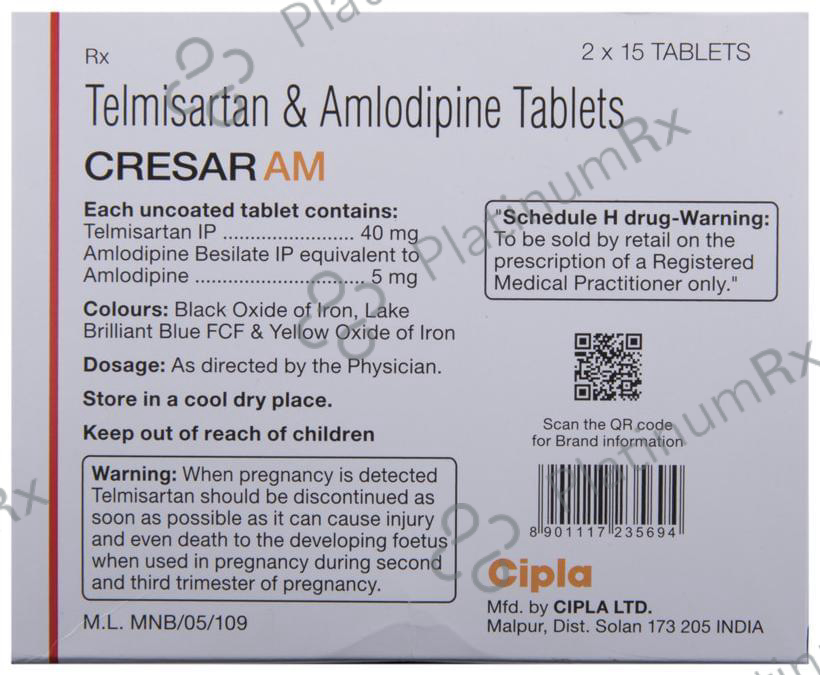 Cresar AM 5/40mg Tablet 15s