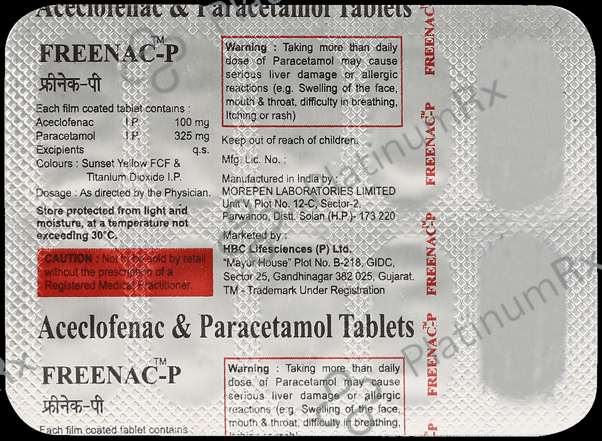 Freenac P 100/325mg Tablet 10s