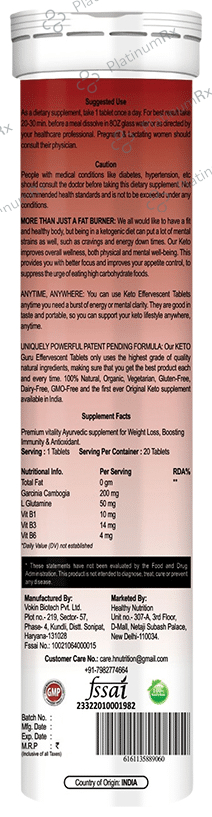 Healthy Nutrition keto Guru Effervescent Tablet