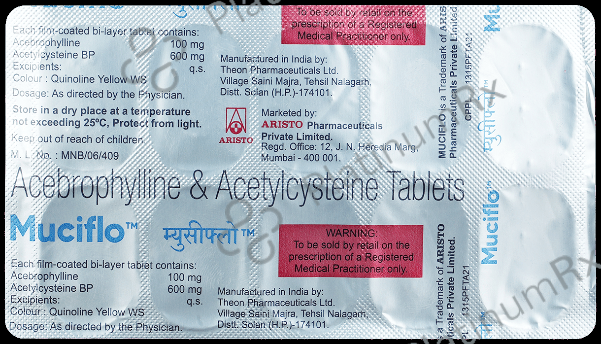 Muciflo 100/600mg Tablet 10s