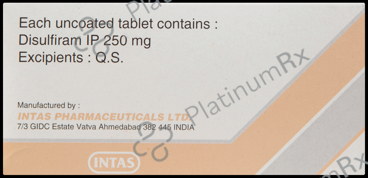 Disulfiram 250mg Tablet
