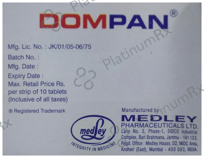 Dompan 10/20mg Tablet 10s (Medley)