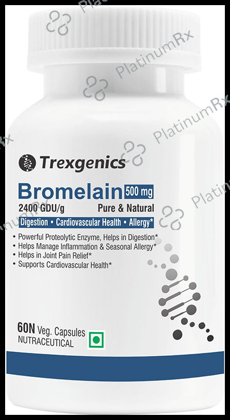 Trexgenics Bromelain 2400 GDU/g 500mg Veg Capsule