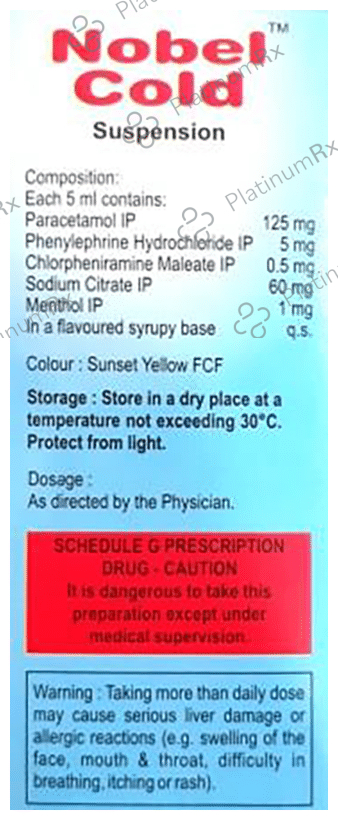 Nobel Cold Oral Suspension Orange