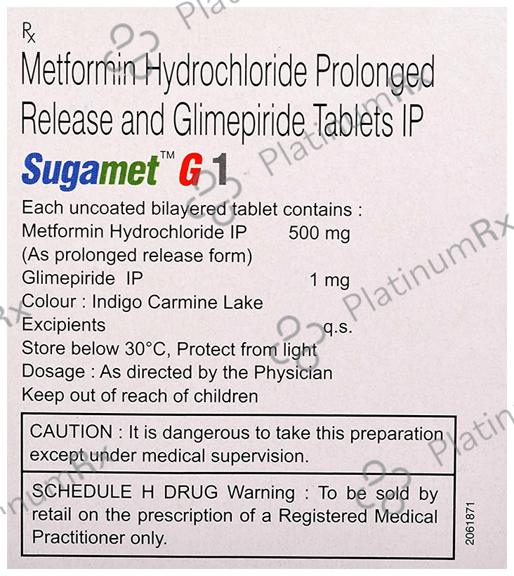 Sugamet G 1/500mg Tablet PR 10s