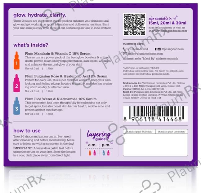 Plum Mini Specialist Serums Starter Pack (3ml Each) 3 bottles