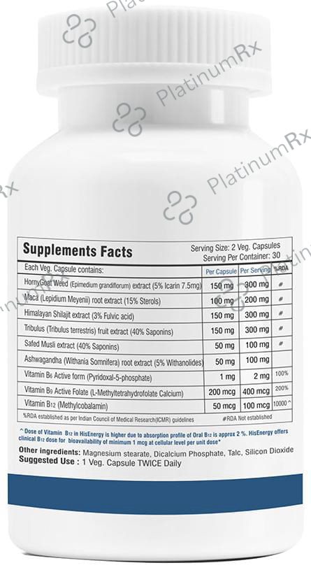 Trexgenics HisEnergy Veg Capsules