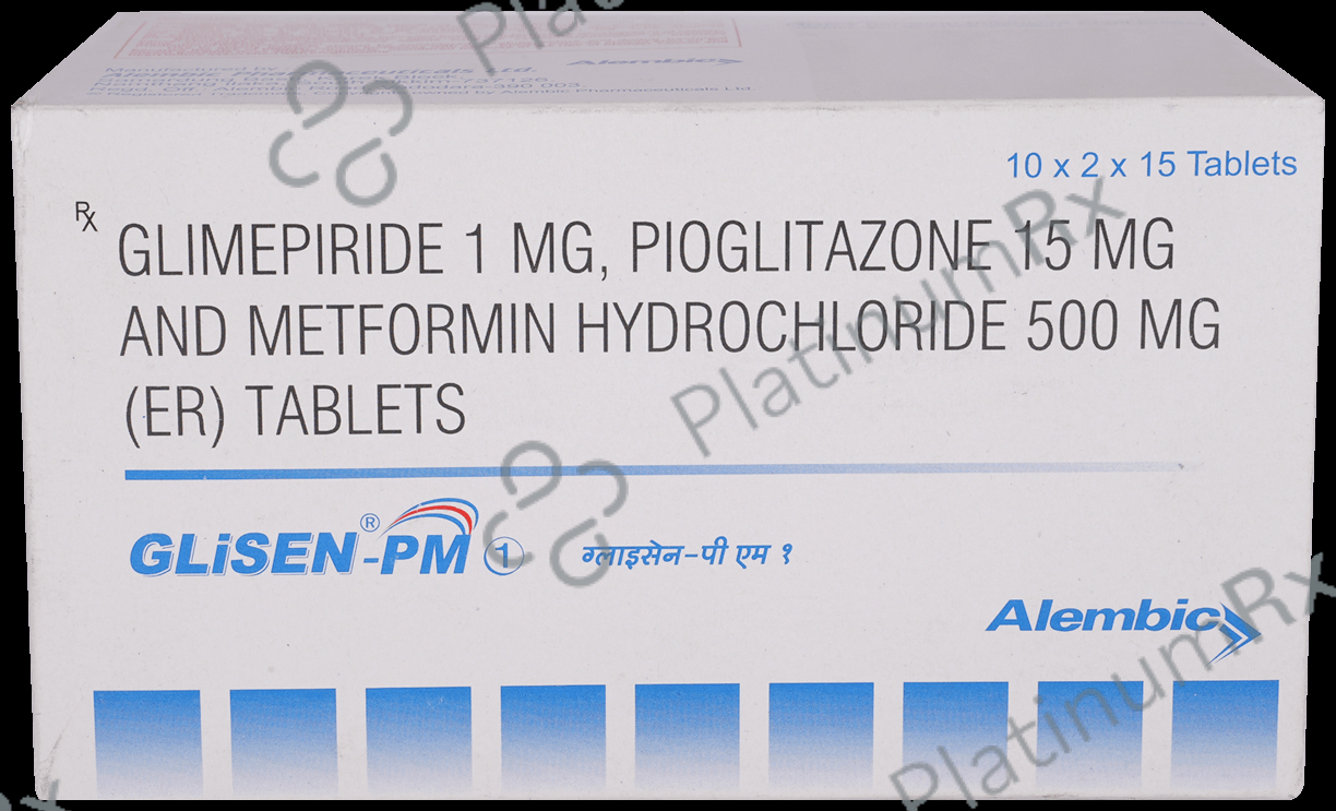 Glisen PM 1/500/15mg Tablet 15s