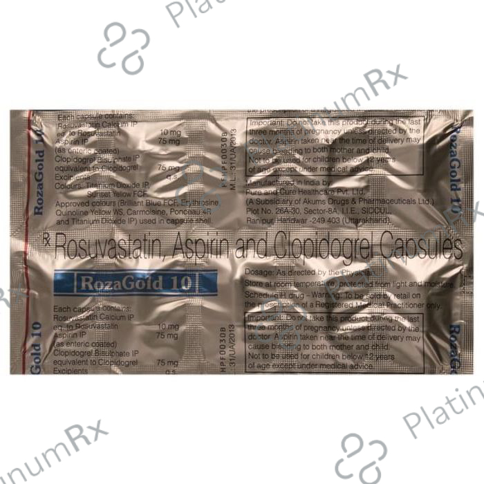 Rozagold 10/75/75mg Capsule 10s