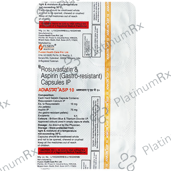 Advastat ASP 10/75mg Capsule 10s