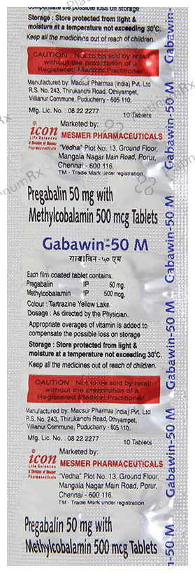 Gabawin 50M Tablet