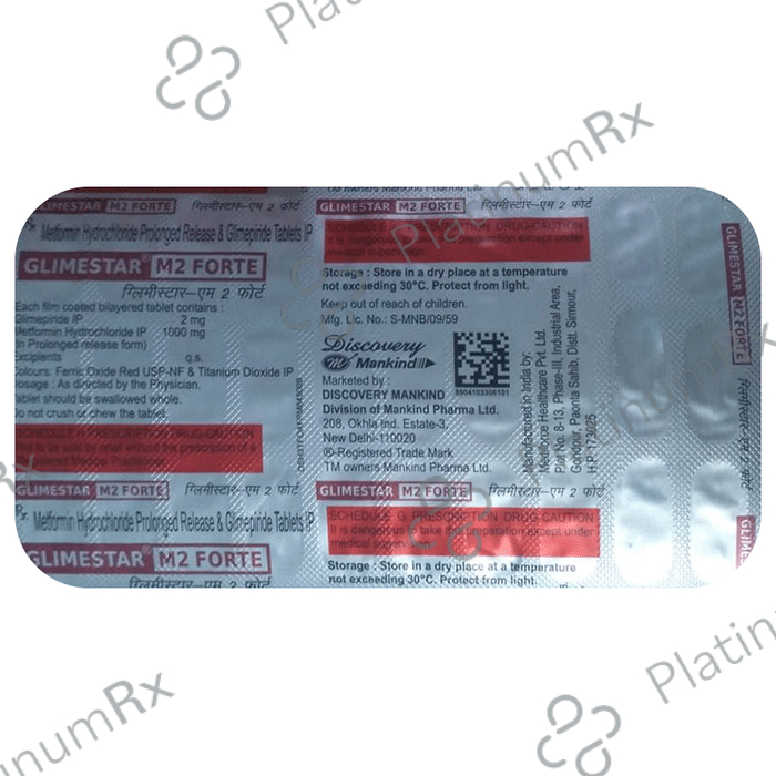 Glimestar M 2/1000mg Forte Tablet PR 30s