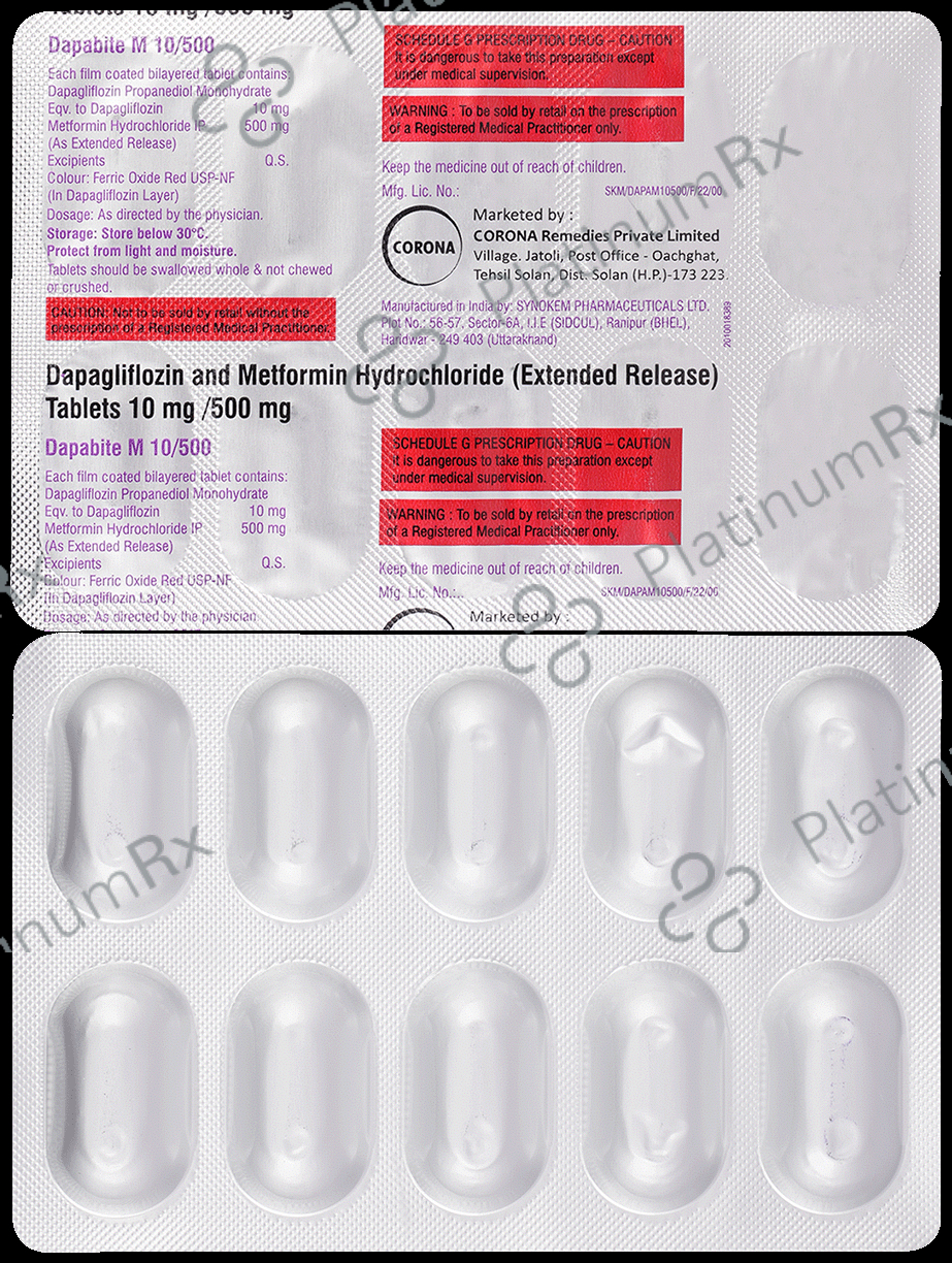Dapabite M 10/500mg Tablet ER 10s
