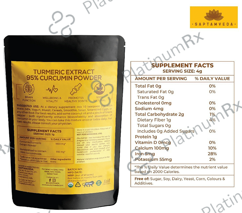 Saptamveda Organic Curcumin Powder