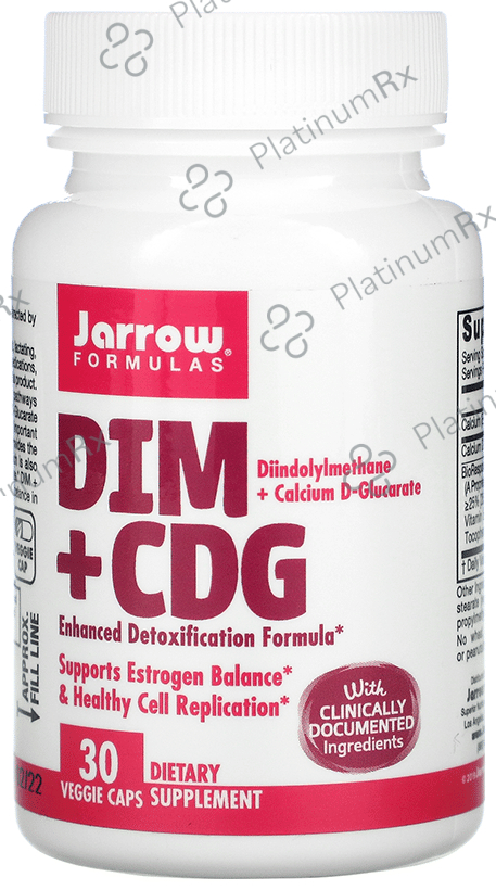 Jarrow Formulas DIM + CDG Veggie Capsule - Supports Estrogen Balance & Healthy Cell Replication