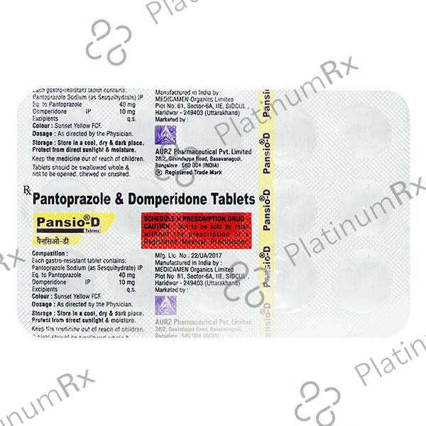 Pansio D 10/40mg Tablet 15s
