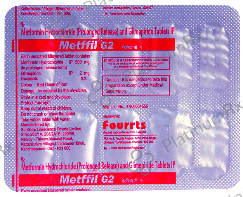Metffil G 2/500mg Tablet PR 10s