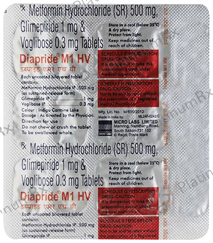 Diapride M1 HV Tablet SR 15s