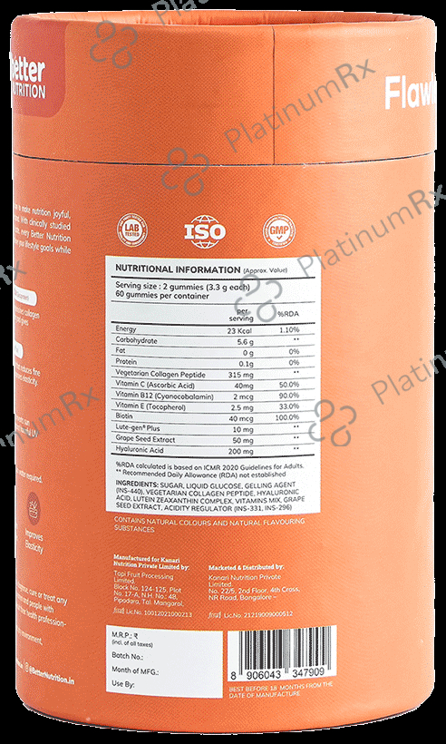 Better Nutrition Flawless Skin Gummies Orange