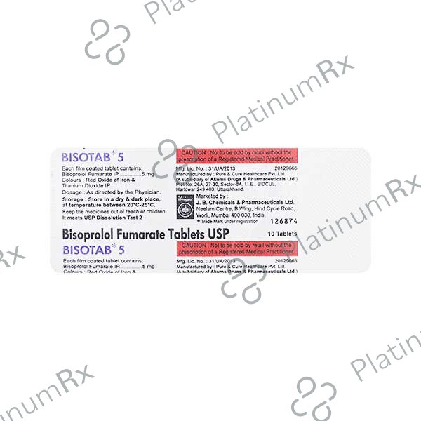Bisotab T 5/40mg Tablet 10s